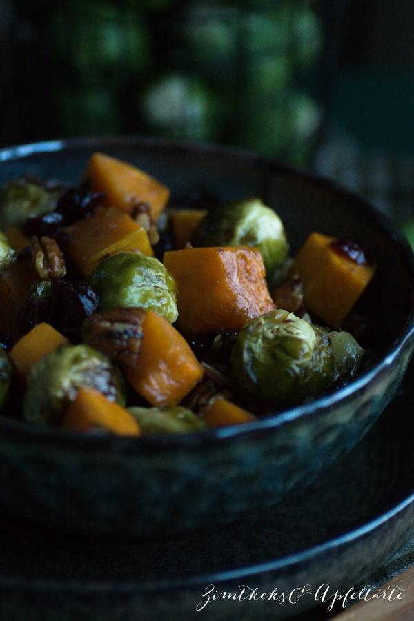 Rezeptbild: Rosenkohl-Butternut-Salat mit Cranberries