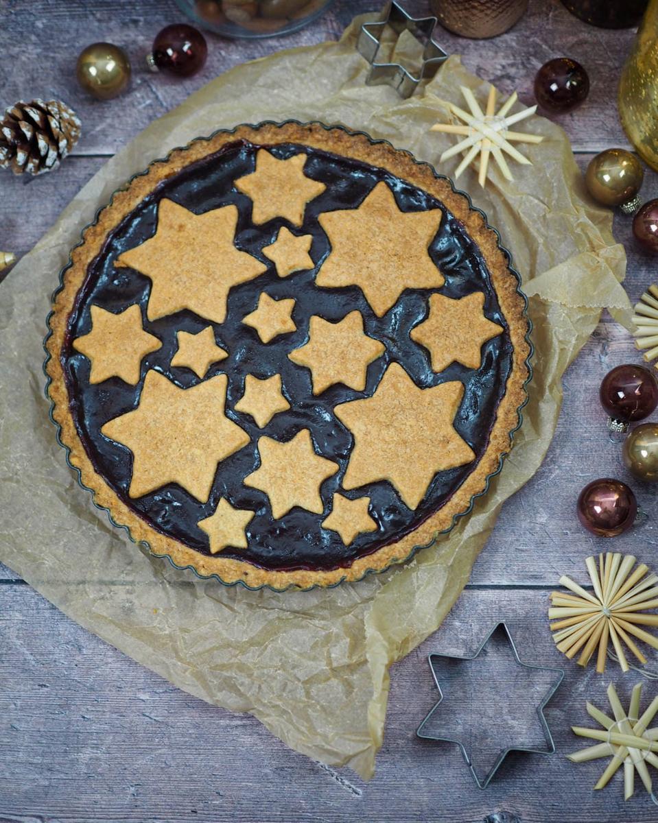 Rezeptbild: Himbeertarte mit Spekulatiusboden