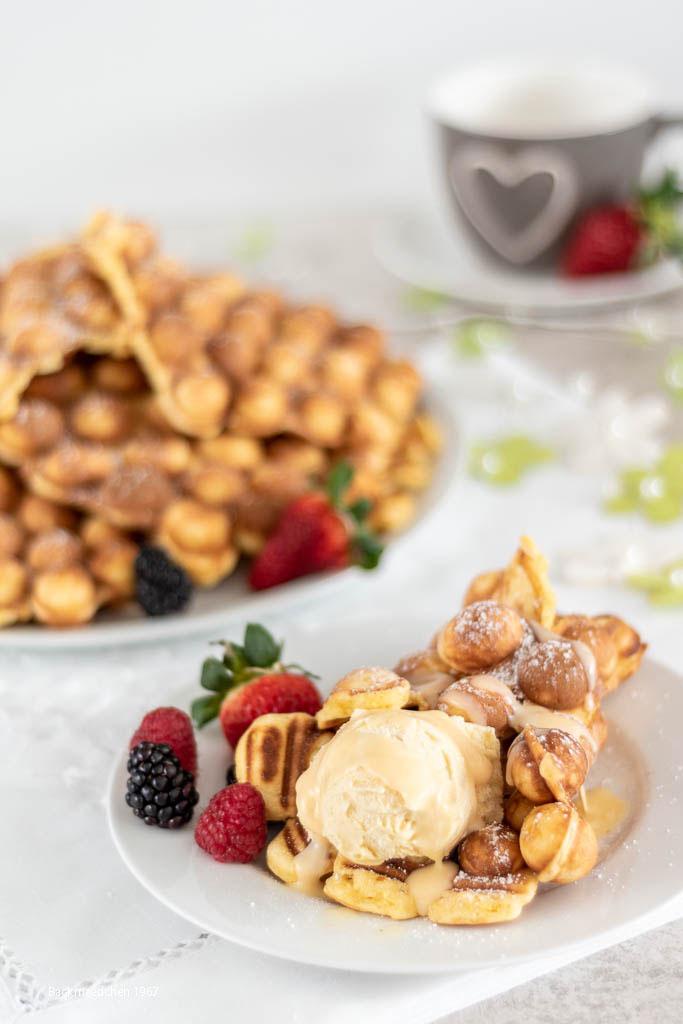 Rezeptbild: Bubble-Waffeln mit Eierlikör