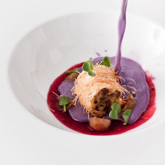 Rezeptbild: Rotkohlschaum mit Rehschulter