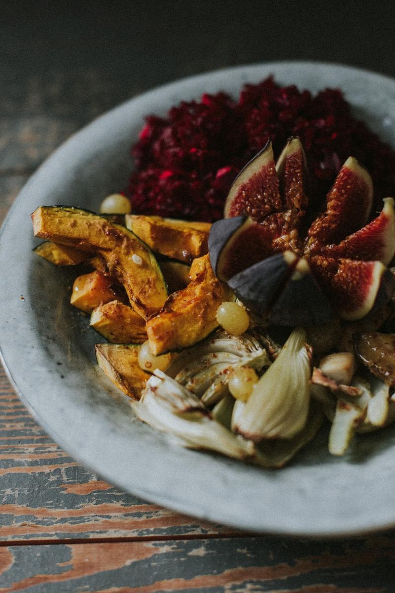 Rezeptbild: herbstliche Bowl mit grünem Hokkaido