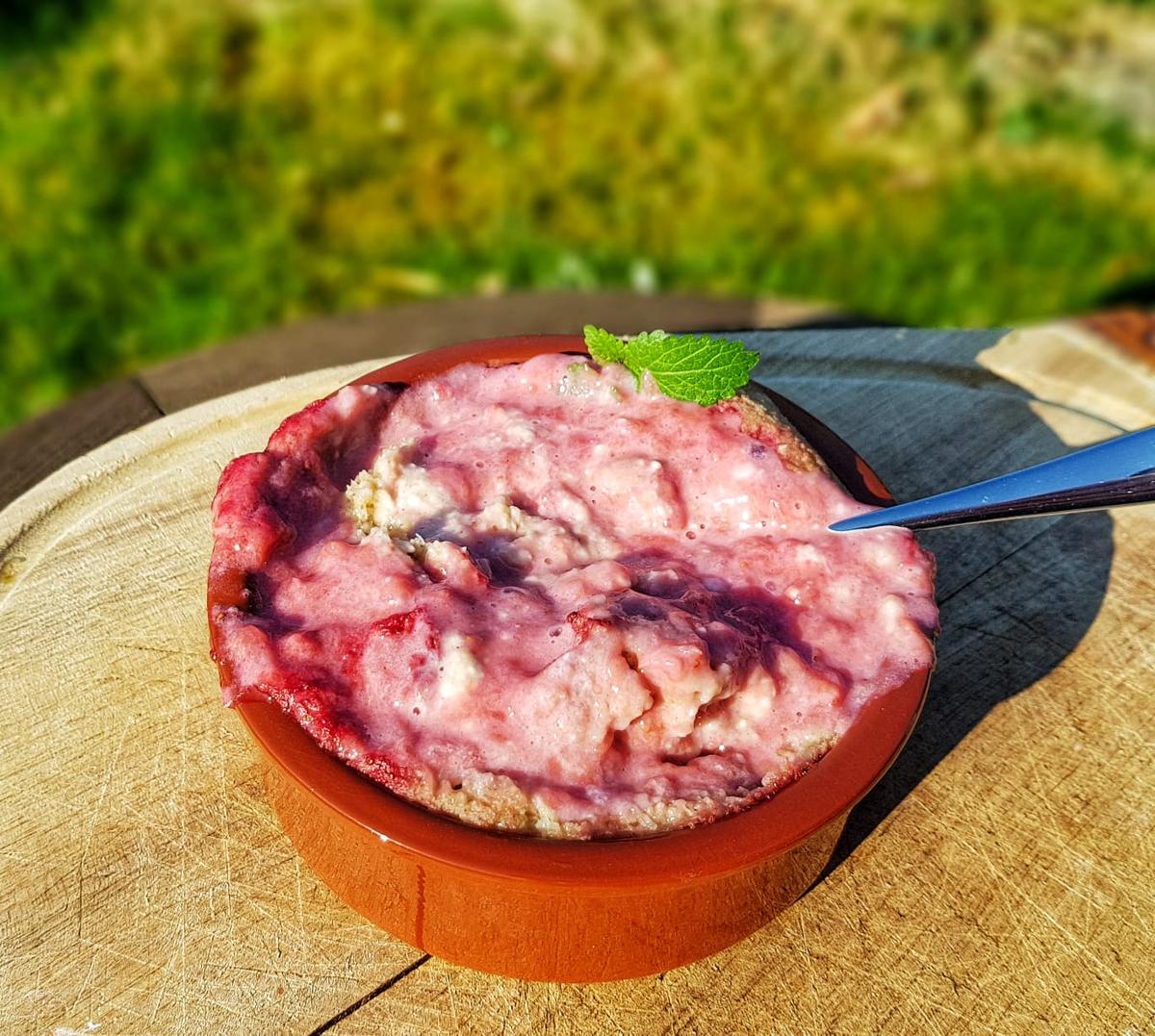 Rezeptbild: Erdbeer-Käsekuchen Haferbrei