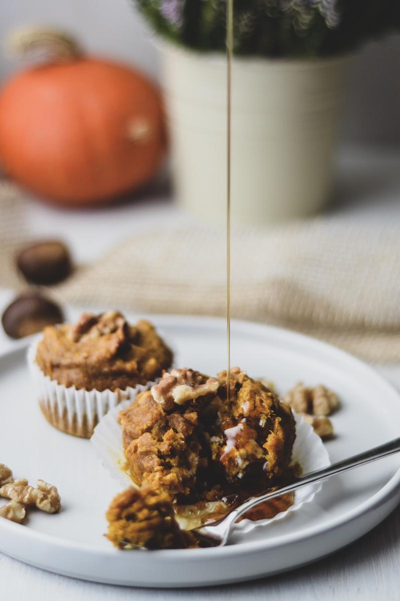 Rezeptbild: Kürbismuffins mit Käsekuchenfüllung
