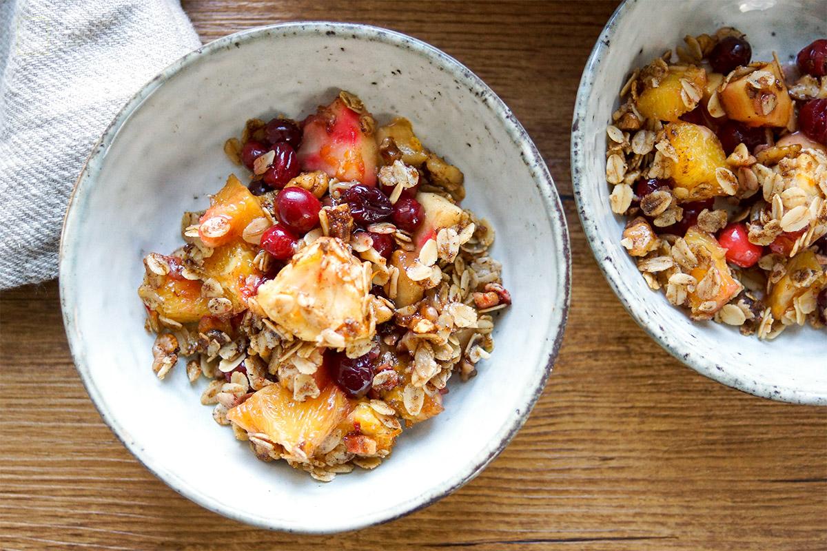 Rezeptbild: Cranberry Apfel Crisp mit Orange (Vegan + Glutenfrei)