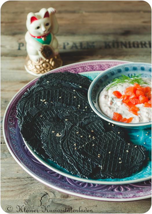 Rezeptbild: Sepia-Knabberwaffeln mit Wasabi
