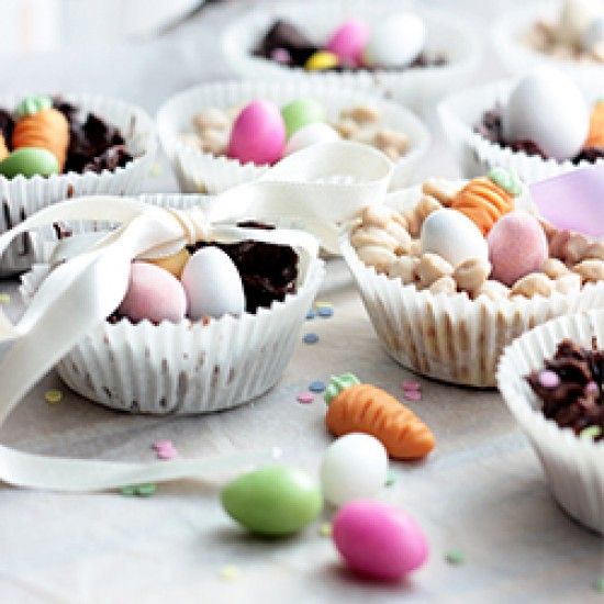 Rezeptbild: Helle & dunkle Knuspernestchen