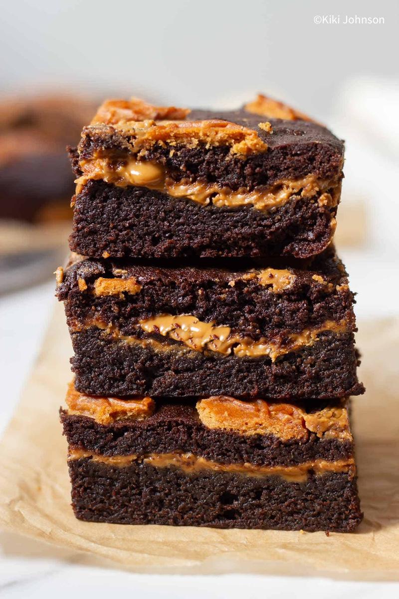 Rezeptbild: Spekulatius Brownies mit Lotus Biscoff Aufstrich