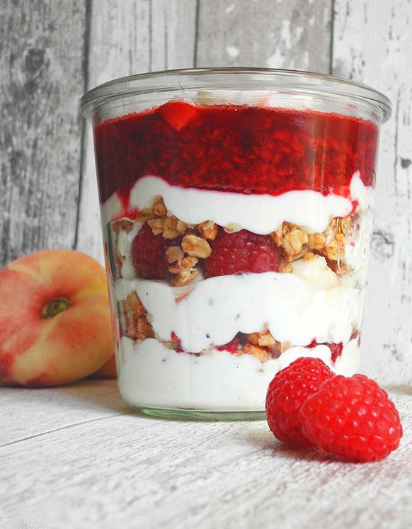 Rezeptbild: Pfirsich Melba (Overnight) Oats