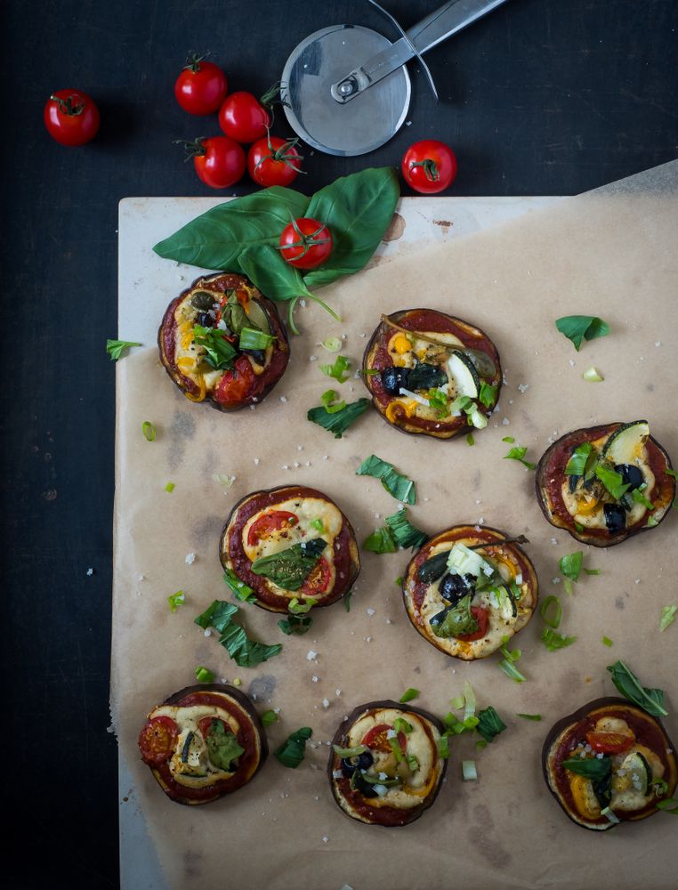 Rezeptbild: Sunday Soulfood: Pizza Bites aus Auberginen
