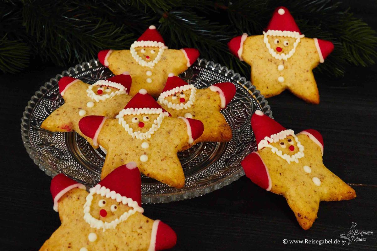 Rezeptbild: Haselnuss Weihnachtsmann-Sterne