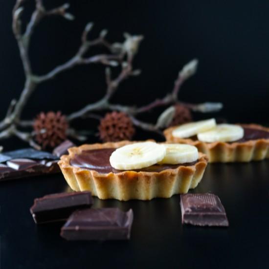 Rezeptbild: Tartelettes au chocolat et à la banane
