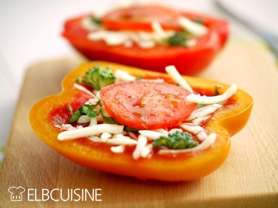 Rezeptbild: Fröhlich bunte Paprika-Pizza – Fast Food in gesund