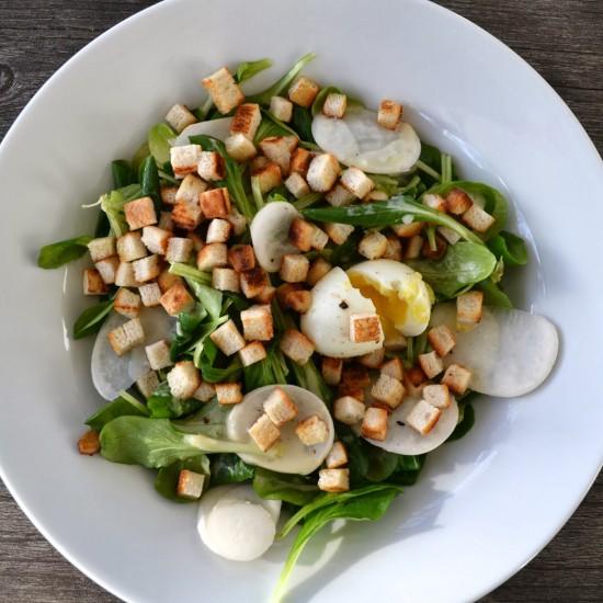 Rezeptbild: Feldsalat mit Kartoffeldressing