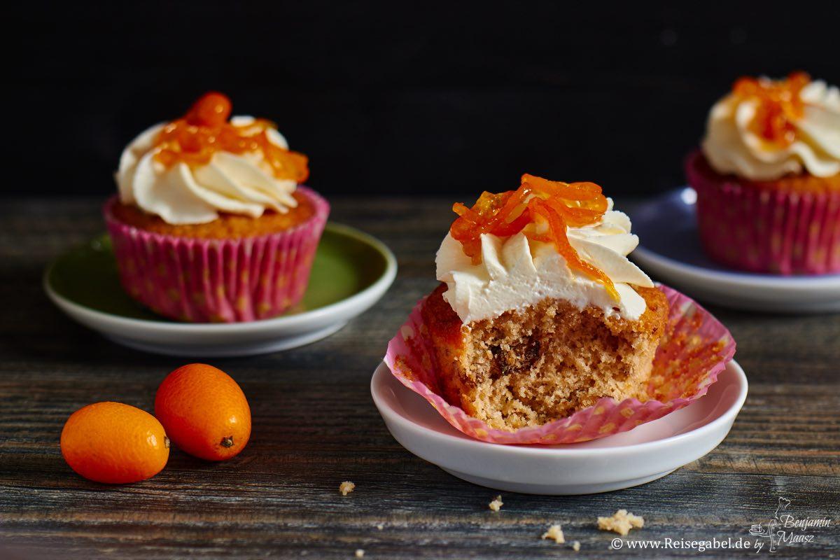 Rezeptbild: Orangencupcakes mit Walnüssen
