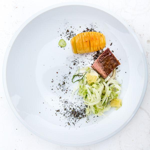 Rezeptbild: Flanksteak auf Fenchel-Ananas-Salat