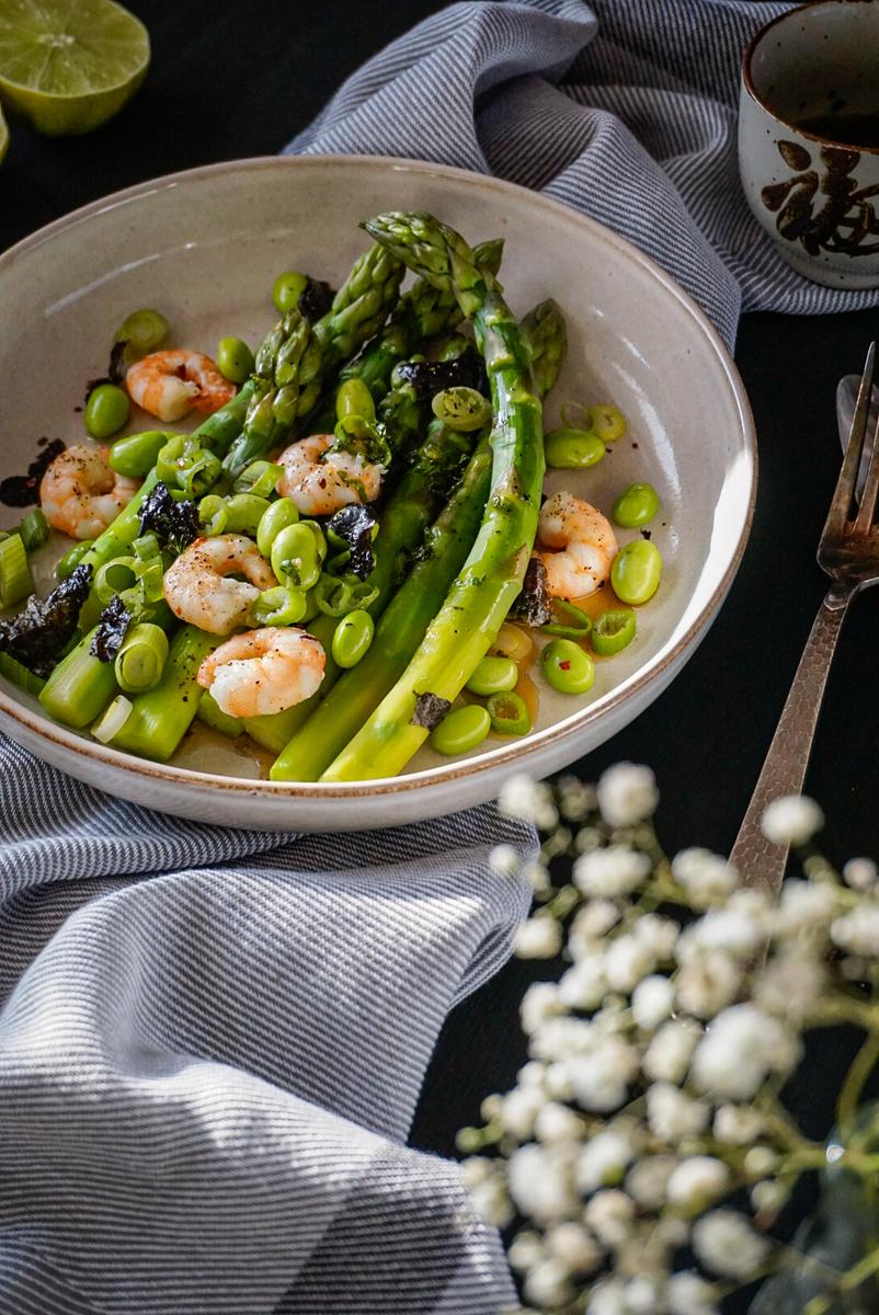 Rezeptbild: Spargelsalat (Asiatisch) mit Garnelen