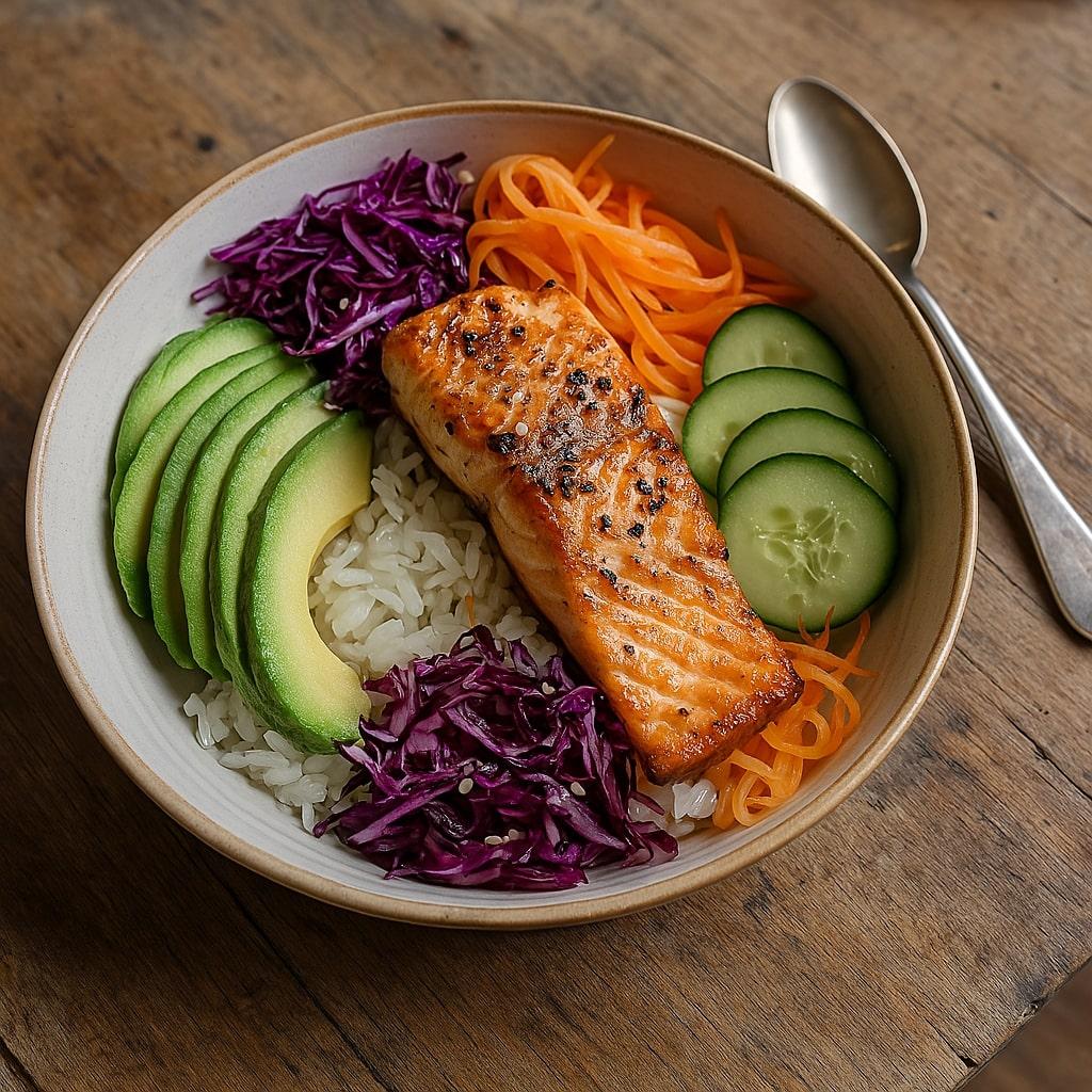 Rezeptbild: Superpower Lachs Bowl mit Reis