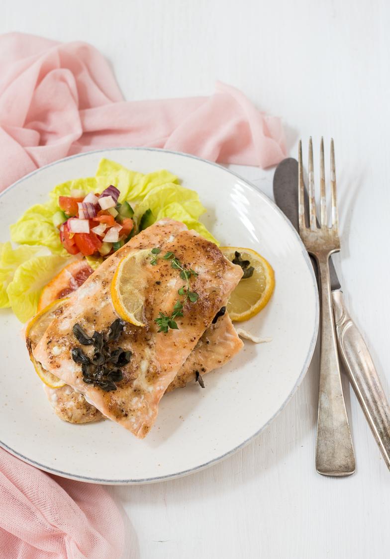 Rezeptbild: Lachs in Honig-Senf Kruste 