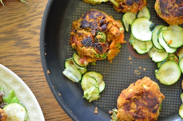 Rezeptbild: Süßkartoffel-Bohnen-Bratlinge mit Brokkoli 