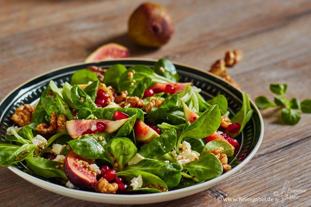 Rezeptbild: Wintersalat mit Senfvinaigrette und Feigen
