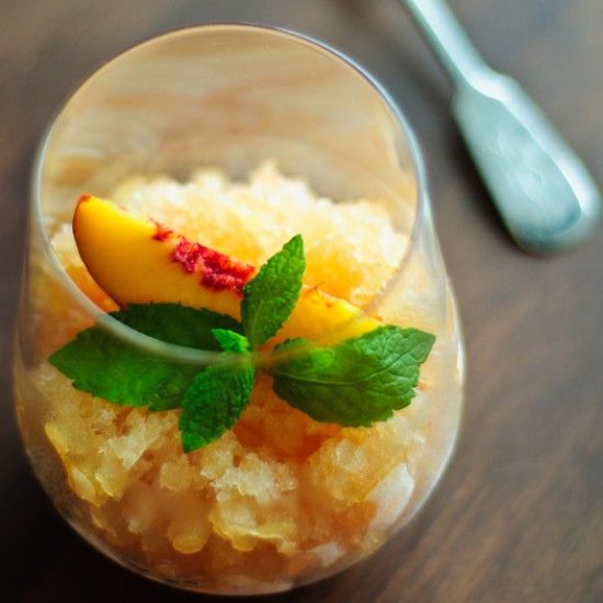 Rezeptbild: Pfirsich Prosecco Granité