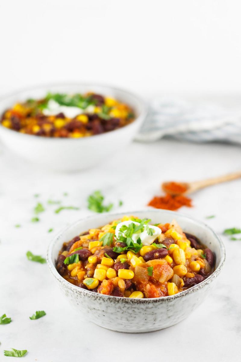 Rezeptbild: SUPER EINFACHER VEGANER CHILI-EINTOPF