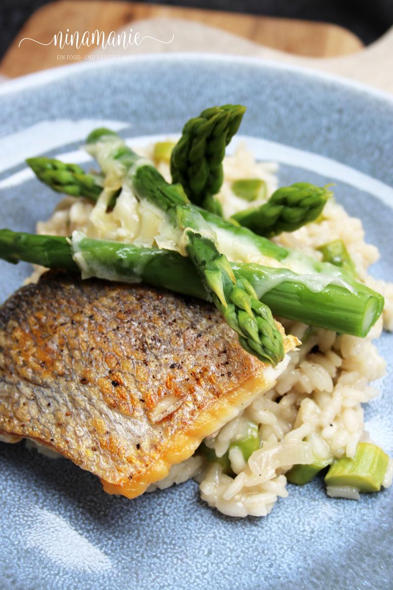 Rezeptbild: Risotto mit grünem Spargel und Zander