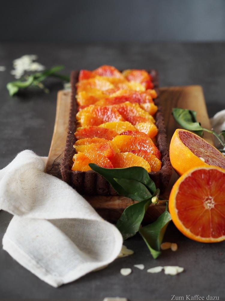 Rezeptbild: Mandel-Tarte mit Blutorange