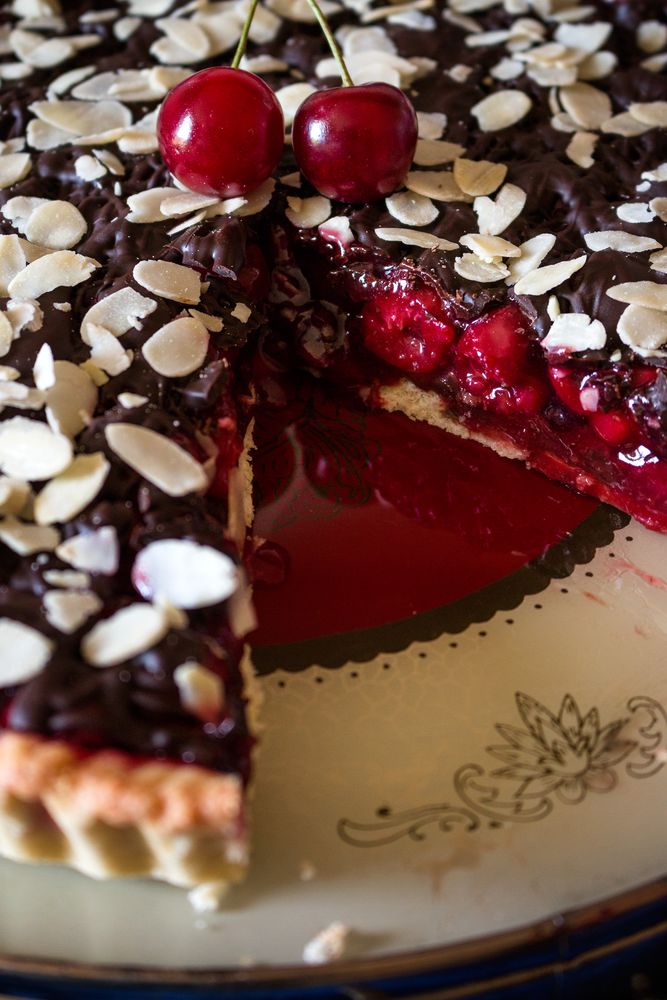 Rezeptbild: Sauerkirschkuchen mit Schokolade
