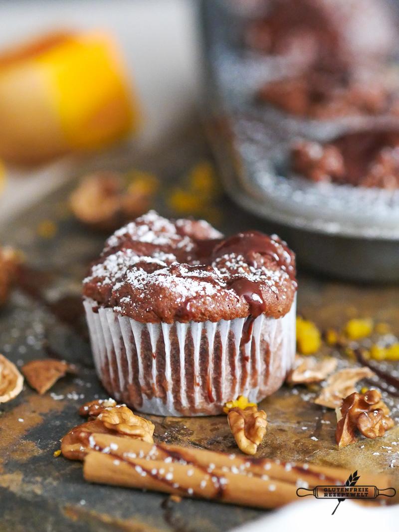 Rezeptbild: Glutenfreie Kürbis - Schokoladenmuffins