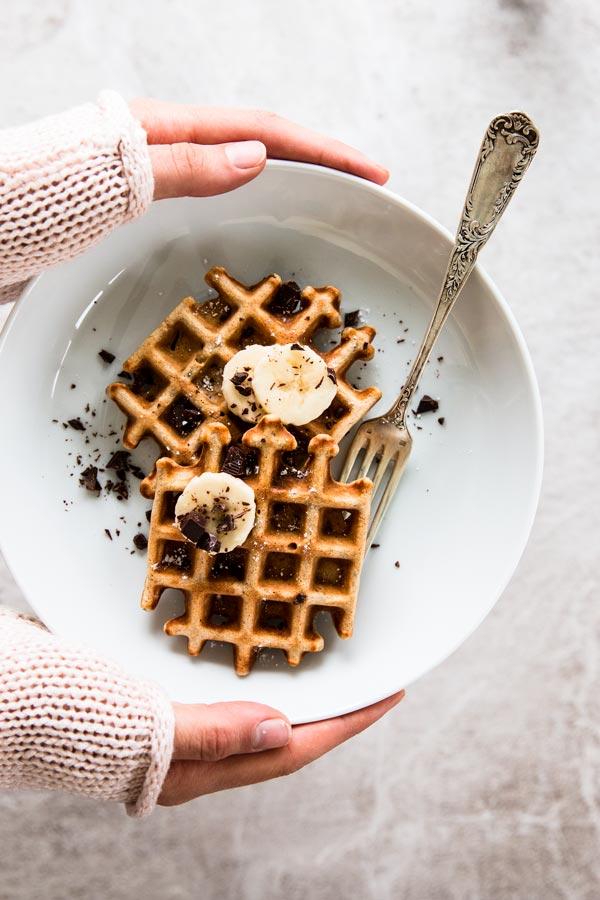 Rezeptbild: Chocolate Chip Bananen Waffeln