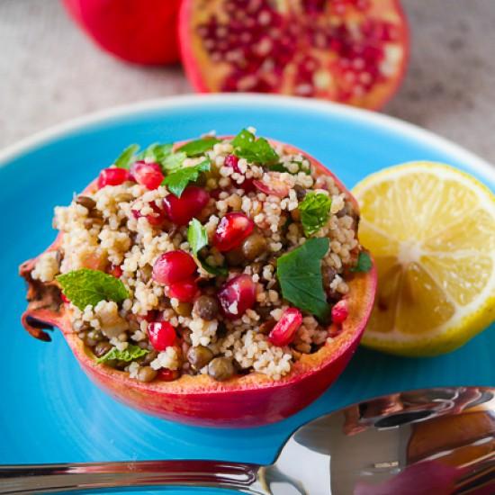 Rezeptbild: Marokko Salat - Couscous-Linsen-Salat mit Granatapfel