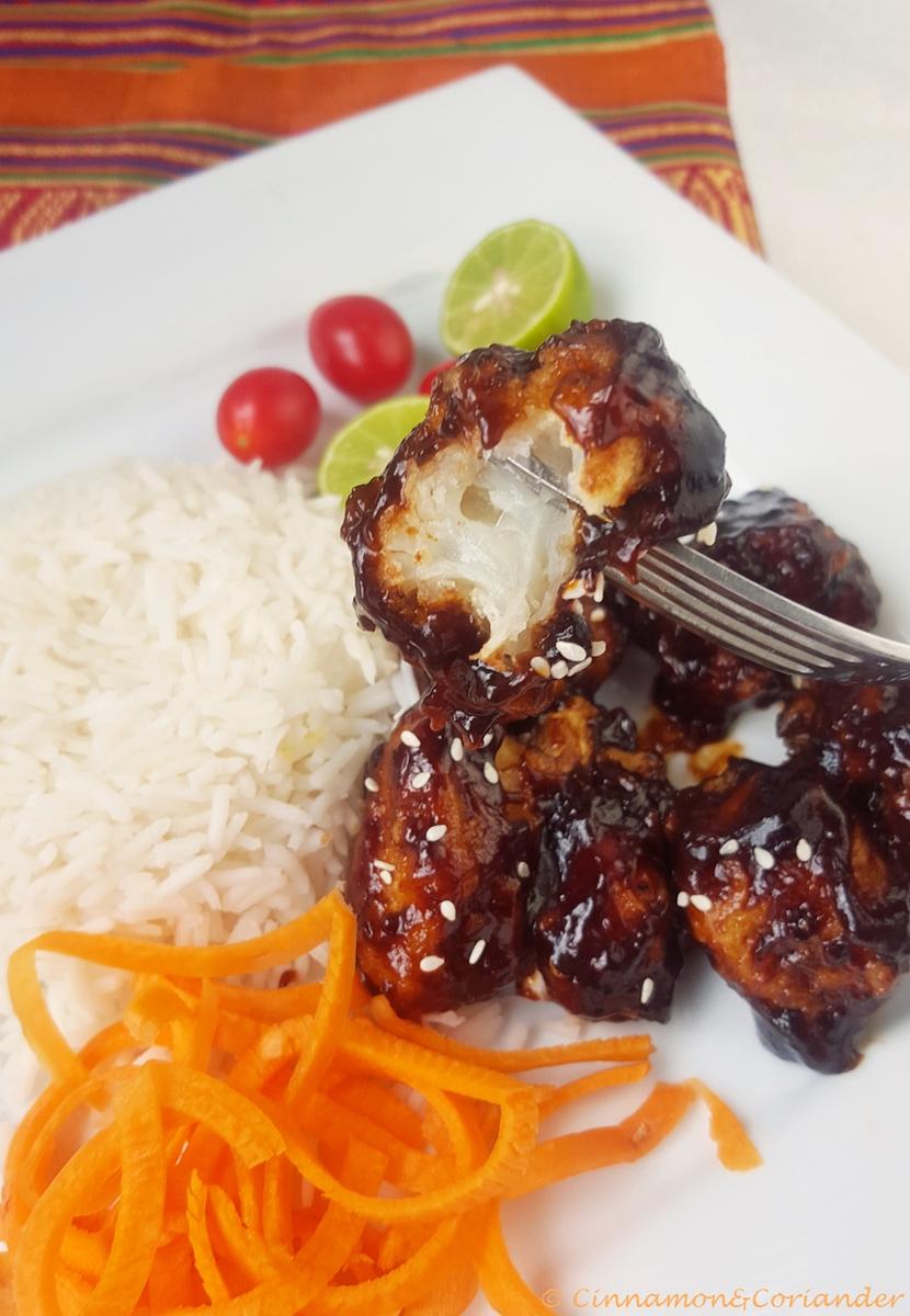Rezeptbild: Knuspriger Blumenkohl General Tso (Vegan)