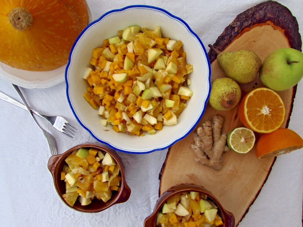 Rezeptbild: Obstsalat mit Kürbis
