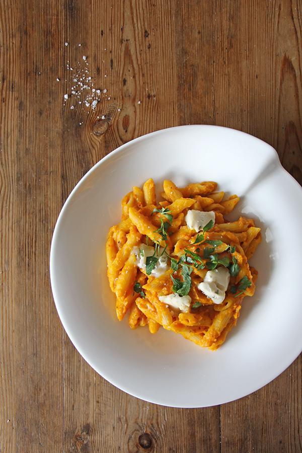 Rezeptbild: Kürbis-Pasta mit Gorgonzola