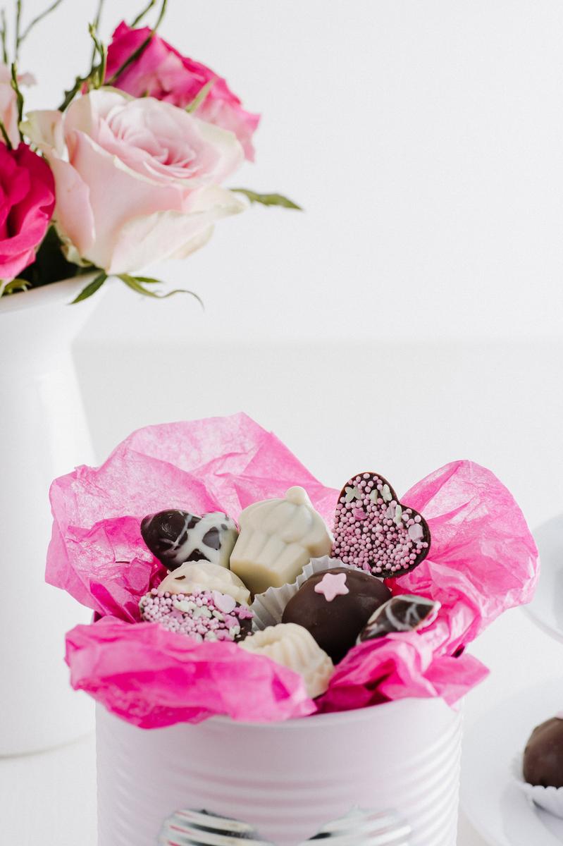 Rezeptbild: Pralinenauswahl zum Valentinstag