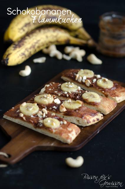 Rezeptbild: Schokobananen Flammkuchen vegan