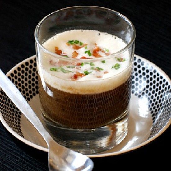 Rezeptbild: Süppchen von der Puy-Linse mit Rauchspeck-Aroma