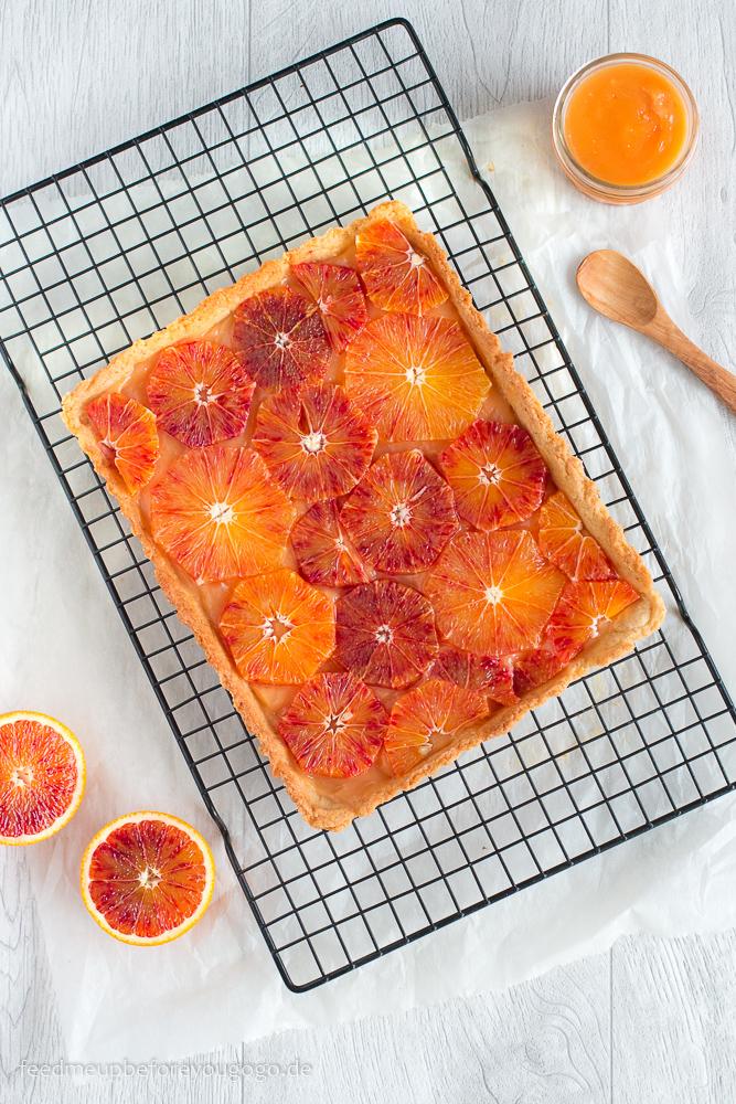 Rezeptbild: Blutorangentarte mit Orangenkaramell