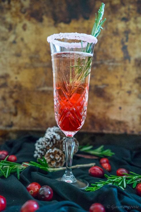 Rezeptbild: Cranberry-Rosmarin-Sprizz