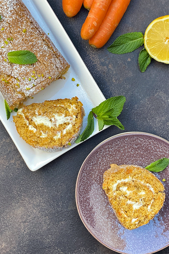 Rezeptbild: Möhrenrolle mit Zitronencreme
