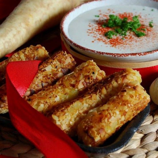 Rezeptbild: Knusprige Pastinaken-Kroketten mit gesunder Aioli