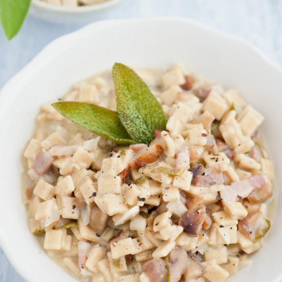 Rezeptbild: Crozets mit Maronen und Bergkäse