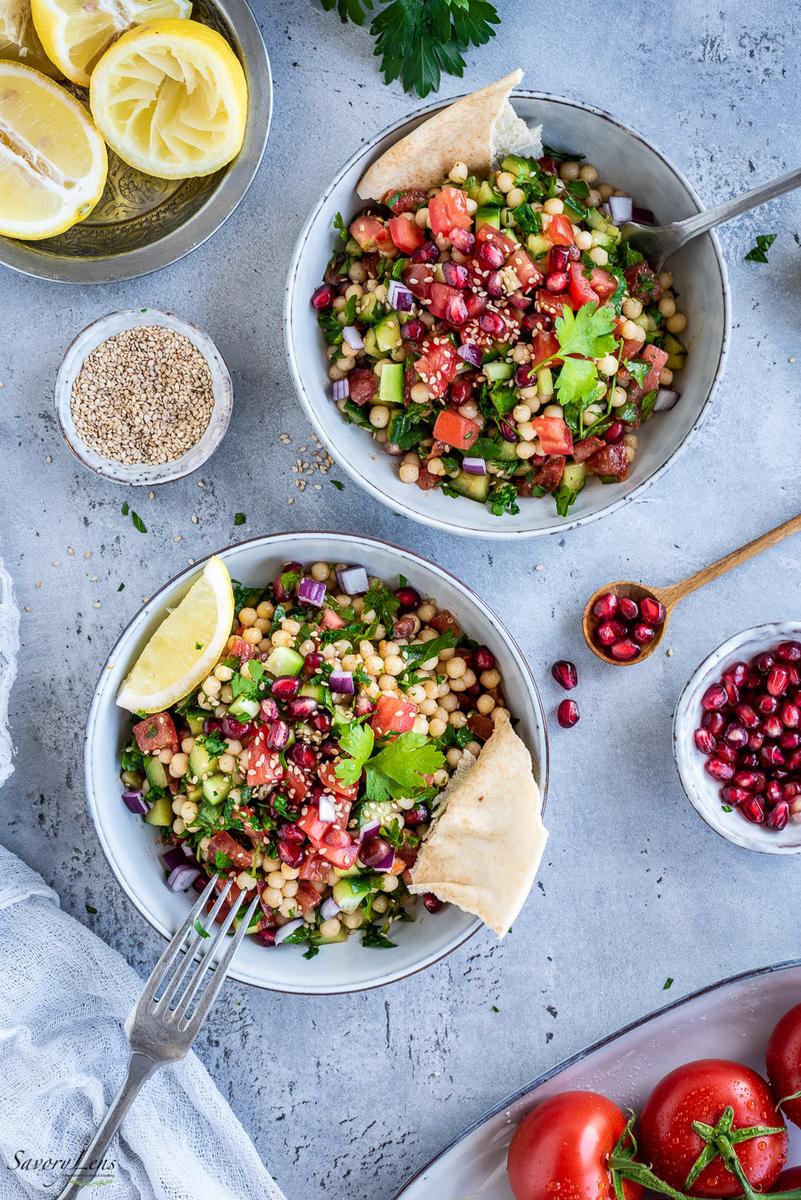 Rezeptbild: Tabouleh – Libanesischer Petersiliensalat mit Perl-Couscous