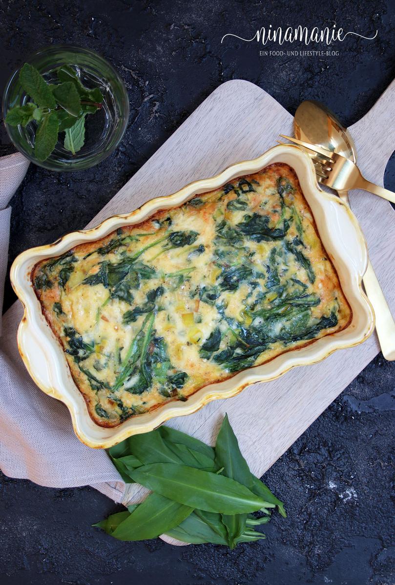 Rezeptbild: Frühlings-Frittata mit Spinat und Bärlauch