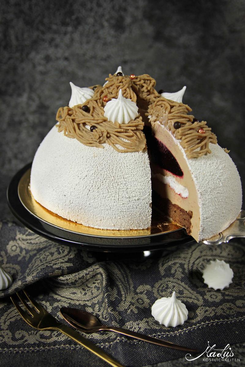 Rezeptbild: Maronentorte mit Cassis - Mont Blanc
