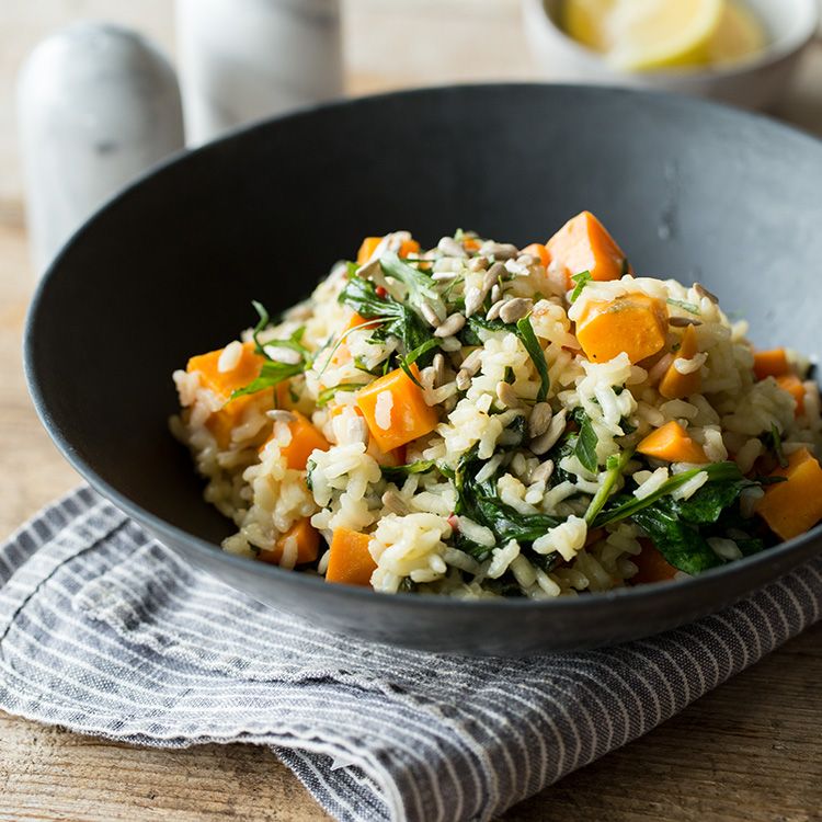 Rezeptbild: Chili-Süßkartoffel-Risotto mit Spinat