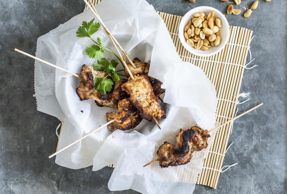 Rezeptbild: Saté-Spieße mit Erdnusssauce