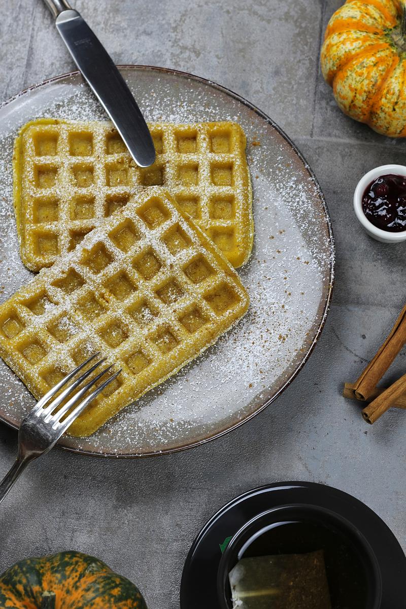 Rezeptbild: Vegane Kürbiswaffeln
