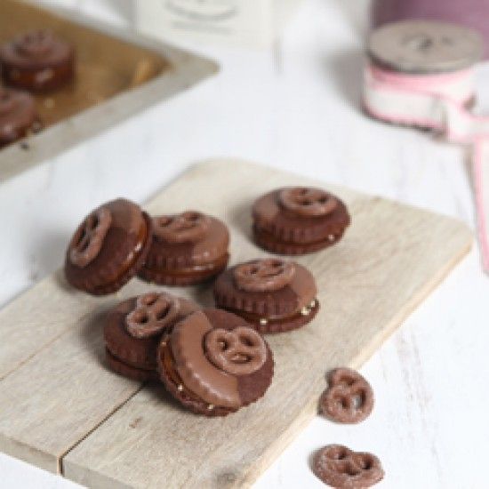 Rezeptbild: karamel brezel cookies